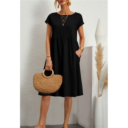 Léna | Robe d’été femme midi fluide avec poches