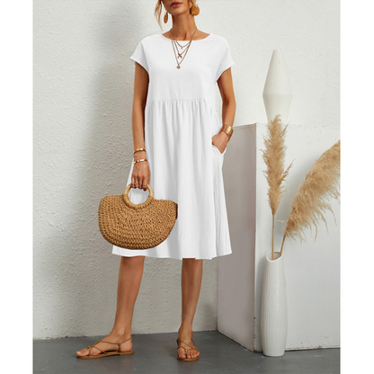 Léna | Robe d’été femme midi fluide avec poches