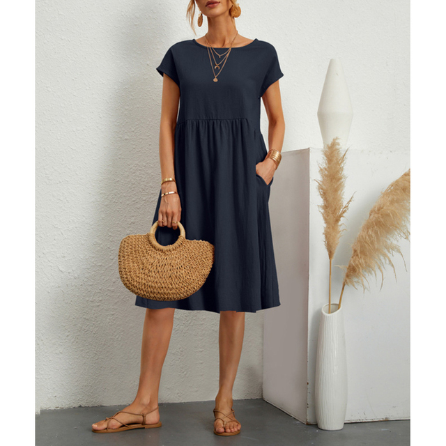 Léna | Robe d’été femme midi fluide avec poches