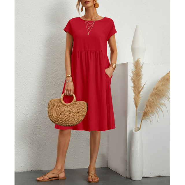 Léna | Robe d’été femme midi fluide avec poches
