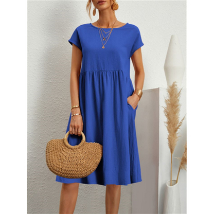 Léna | Robe d’été femme midi fluide avec poches
