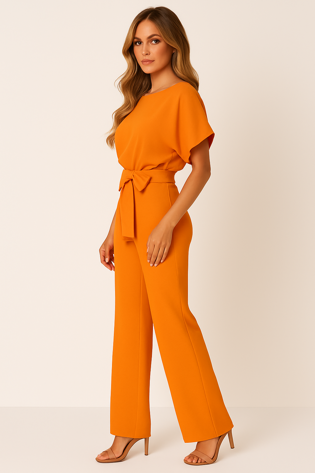 Aveline | Combinaison Fleurie à Jambes Larges avec Ceinture