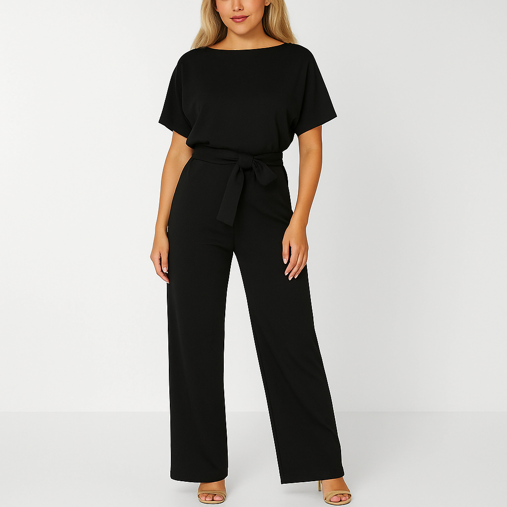 Aveline | Combinaison Fleurie à Jambes Larges avec Ceinture