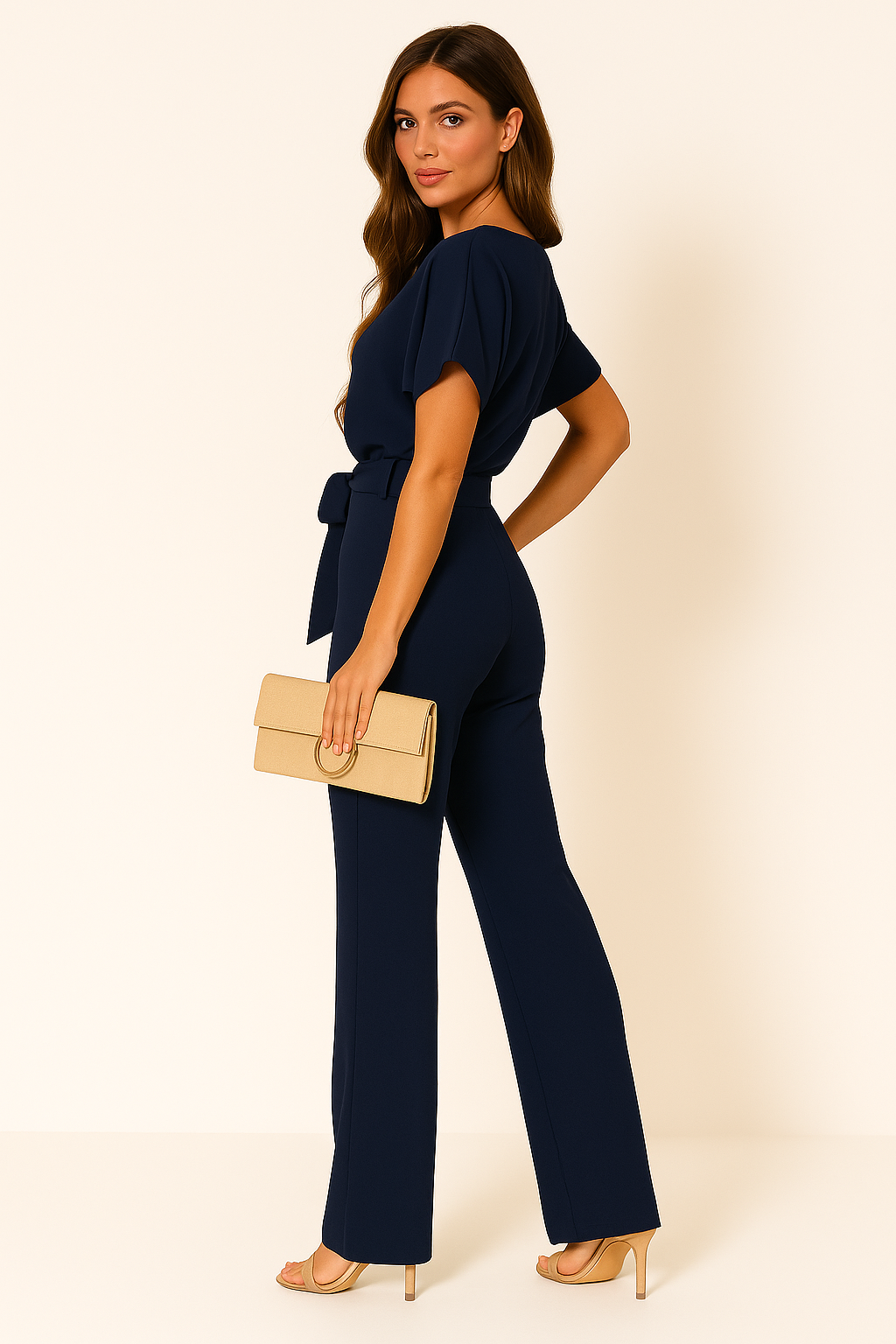 Aveline | Combinaison Fleurie à Jambes Larges avec Ceinture
