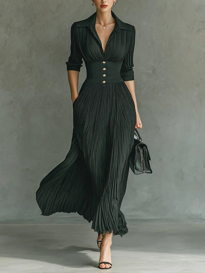 Solange | Robe Longue Chic Taille Ajustée pour Soirée Élégante