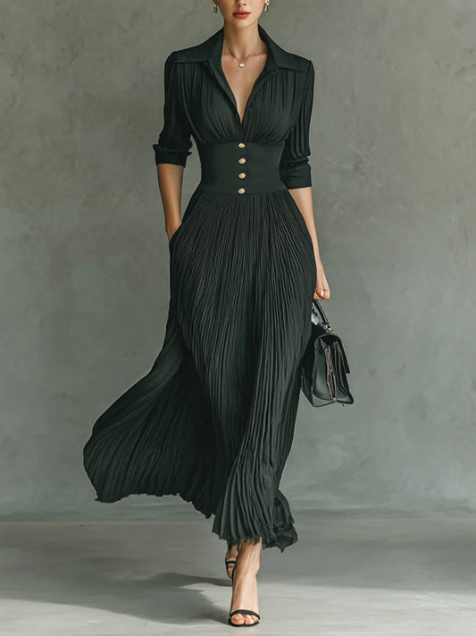 Solange | Robe Longue Chic Taille Ajustée pour Soirée Élégante