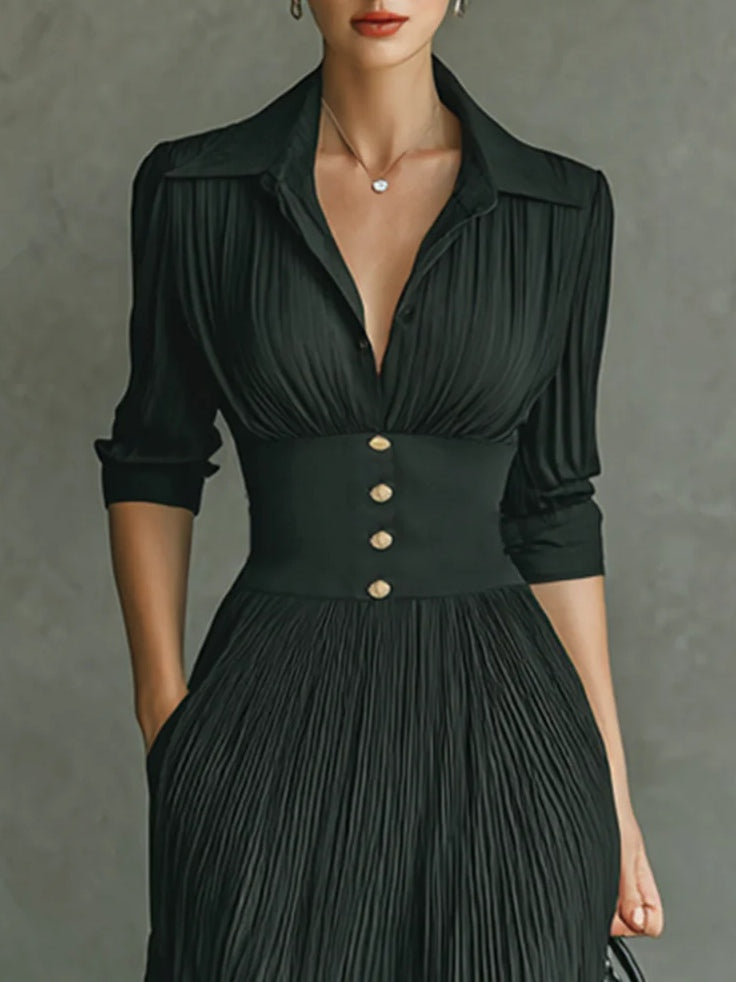 Solange | Robe Longue Chic Taille Ajustée pour Soirée Élégante