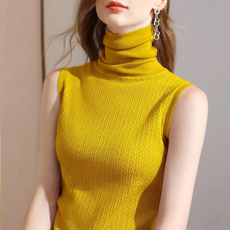 Elise | Top Sans Manches Col Montant