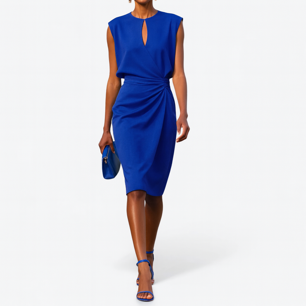 Sabine | Robe Chic Femme Taille Marquée pour Bureau et Dîner