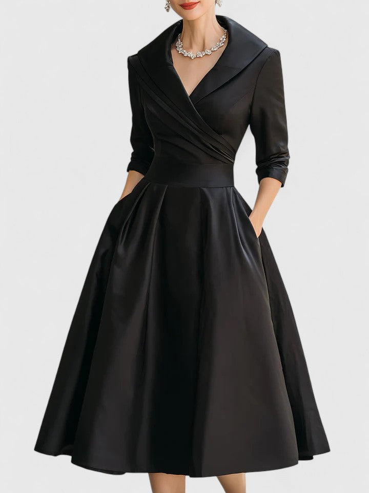 Rosalie | Robe midi femme chic avec poches