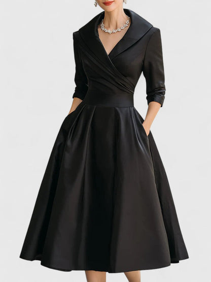 Rosalie | Robe midi femme chic avec poches