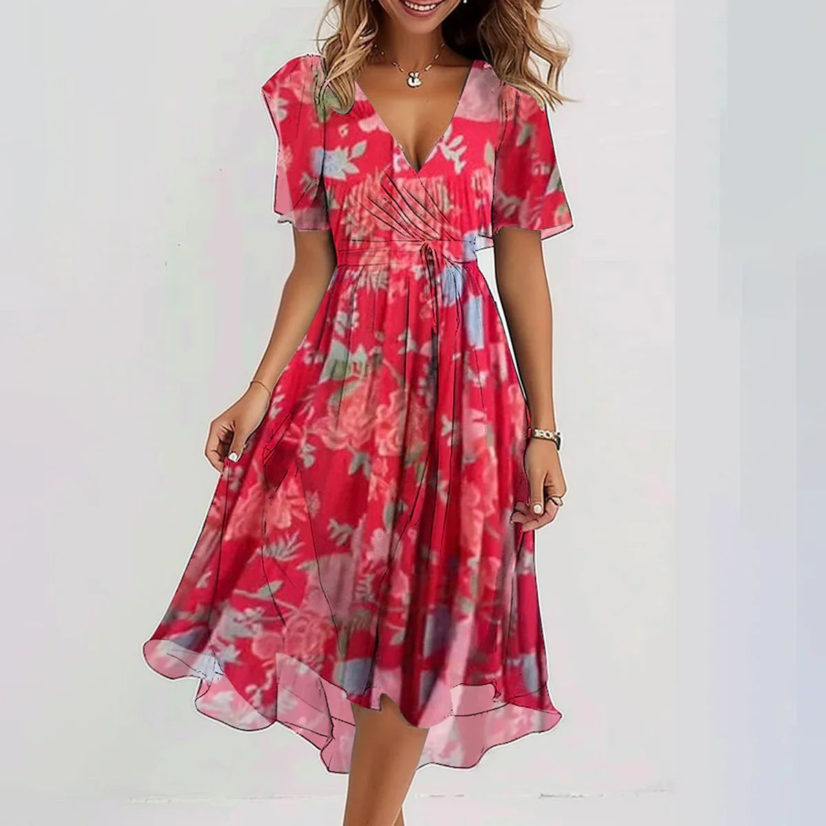 Maïna | Robe Longue d’Été Fluide Élégante