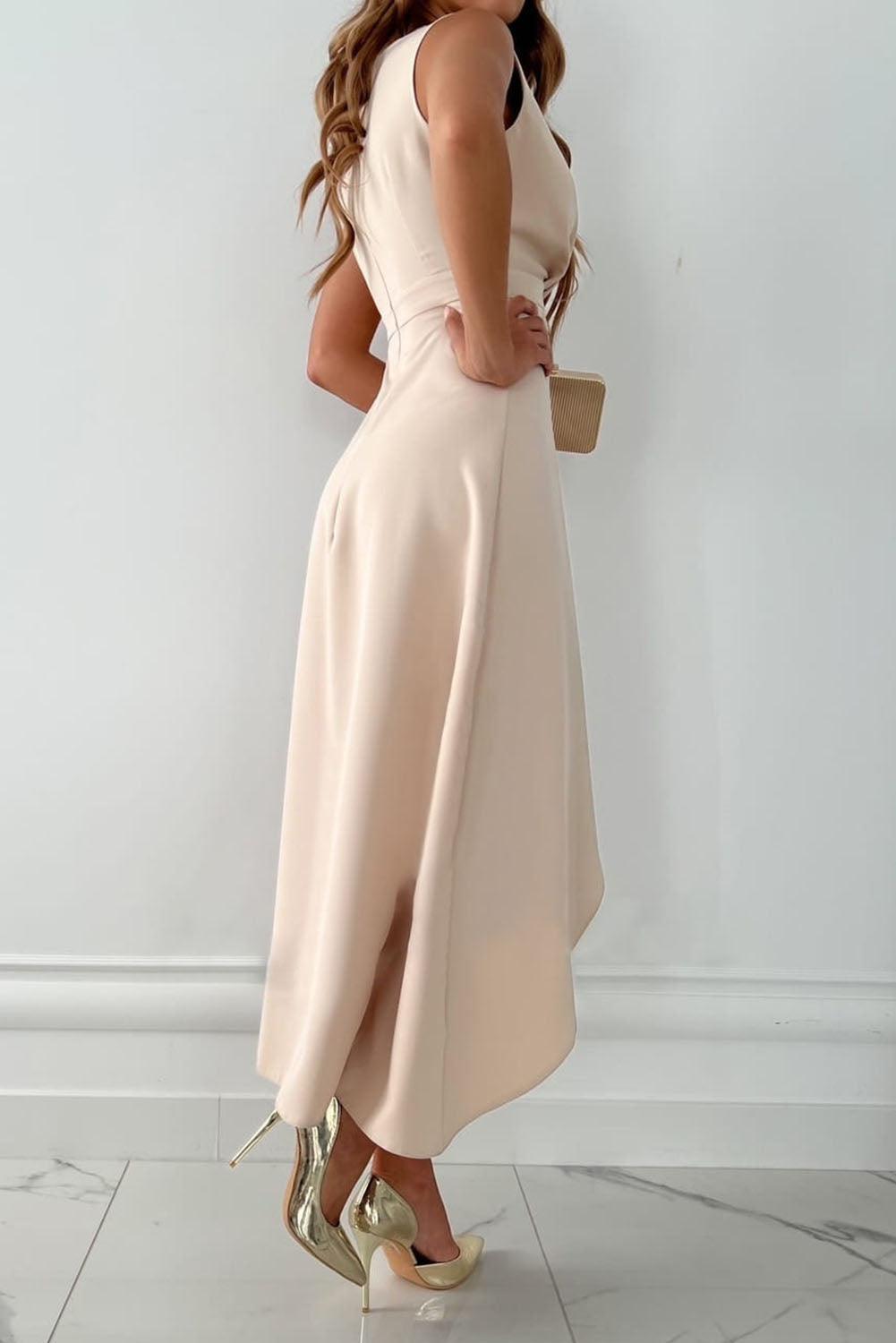 Soline | Robe Midi Cache-Cœur Sans Manches