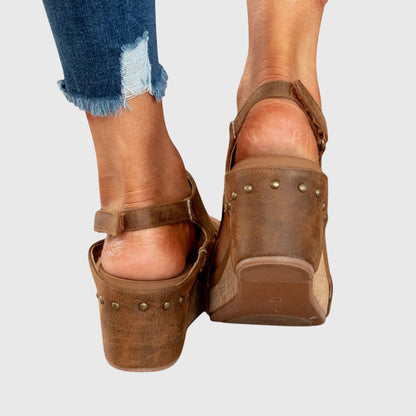 Adèle | Sandales Compensées Bride Réglable Confort