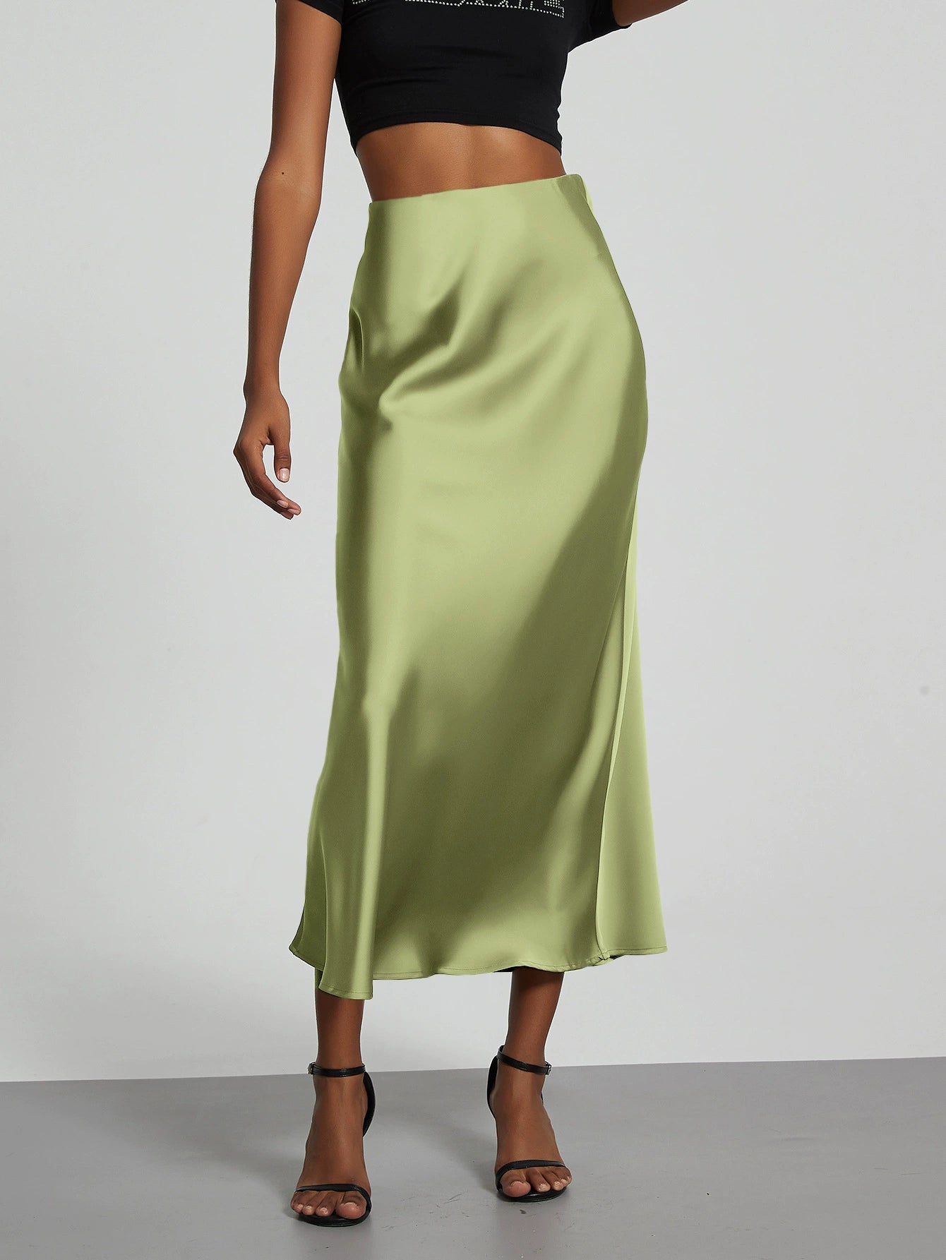 Adrienne | Jupe Midi A-Ligne Taille Haute