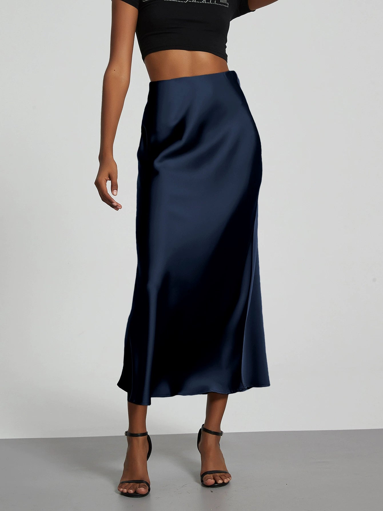 Adrienne | Jupe Midi A-Ligne Taille Haute