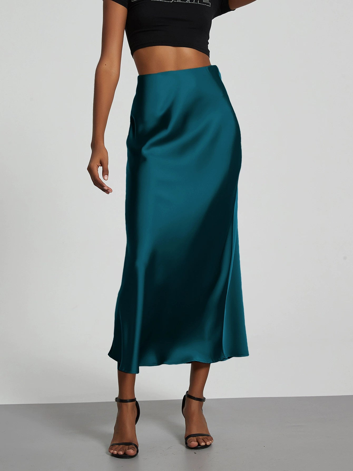 Adrienne | Jupe Midi A-Ligne Taille Haute
