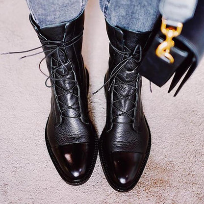 Bottines cheville à laçage ajustable