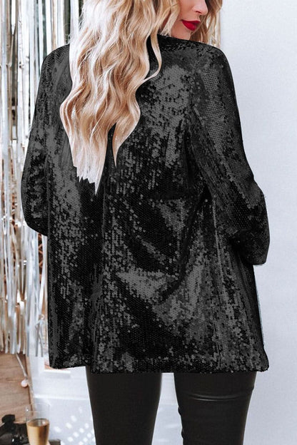 Blazer à paillettes sur toute la surface, coupe ajustée