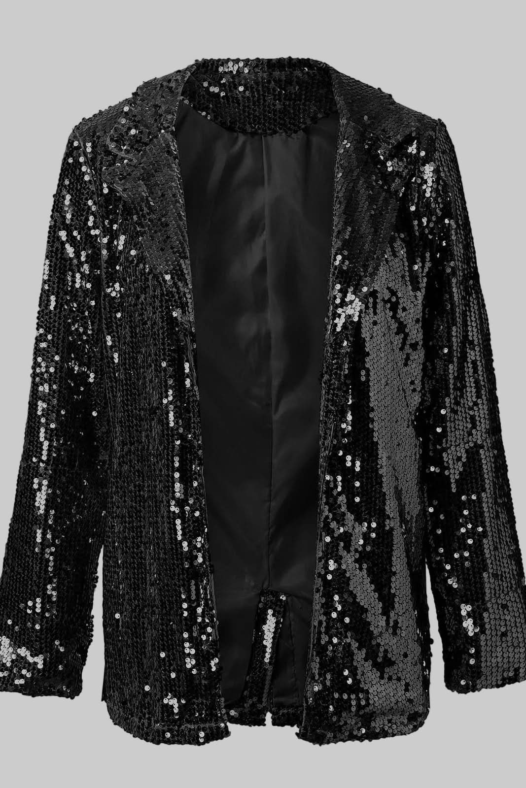 Blazer de soirée pailleté à longueur hanche