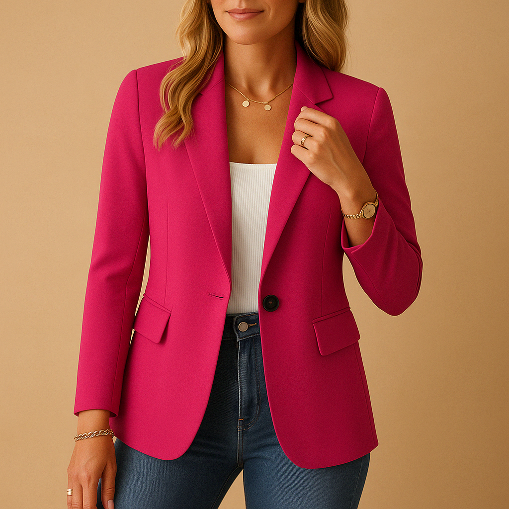 Blazer cintré à revers cranté plat