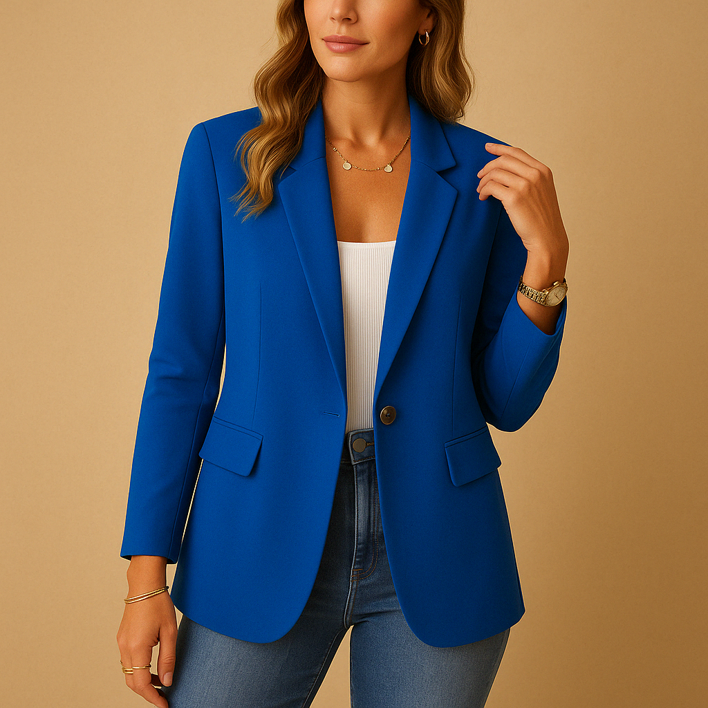 Blazer cintré à revers cranté plat