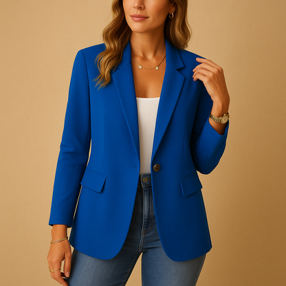 Blazer cintré à revers cranté plat