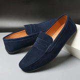 Mocassins femme effet daim à enfiler, semelle souple