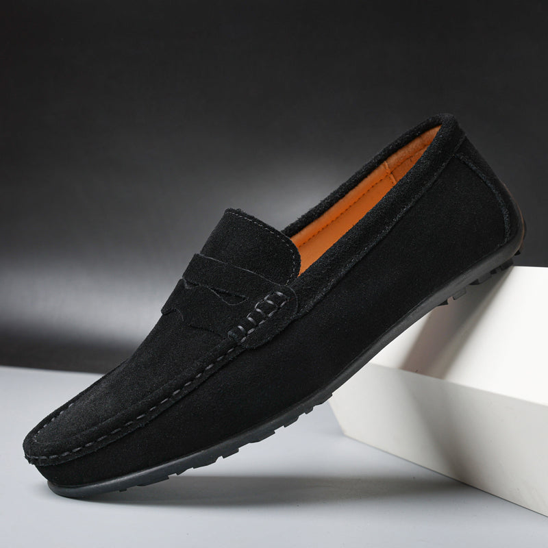 Mocassins femme effet daim à enfiler, semelle souple