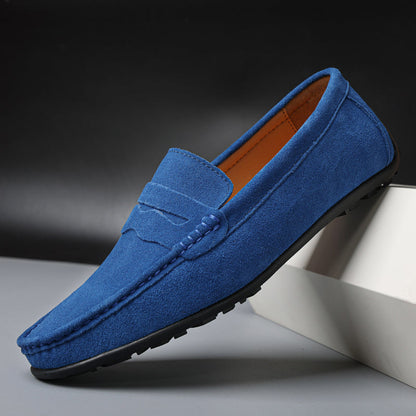 Mocassins femme effet daim à enfiler, semelle souple