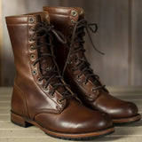 Zélina | Bottes Mi-Mollet Lacées Talon Carré