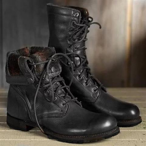 Zélina | Bottes Mi-Mollet Lacées Talon Carré