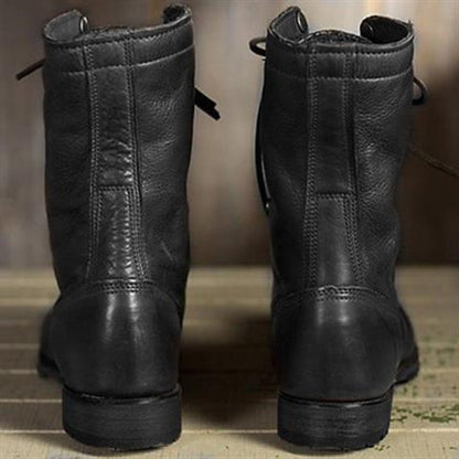 Zélina | Bottes Mi-Mollet Lacées Talon Carré