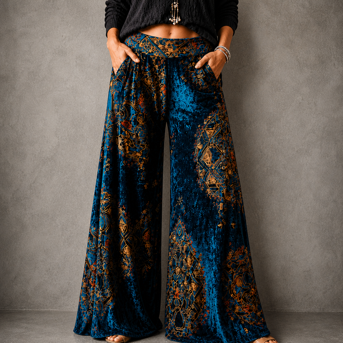 Pantalon large femme, vue d'ensemble