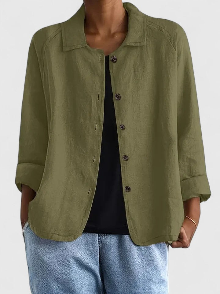 Solène | Blouse Boutonnée Manches Longues pour Quotidien