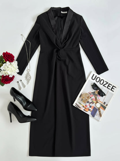 Célimène | Robe Longue de Soirée Noire Col V