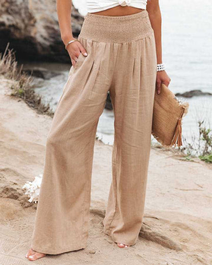 Suzanne | Pantalon de Plage Fluide Jambe Large