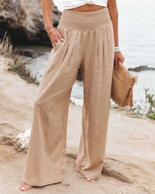 Suzanne | Pantalon de Plage Fluide Jambe Large