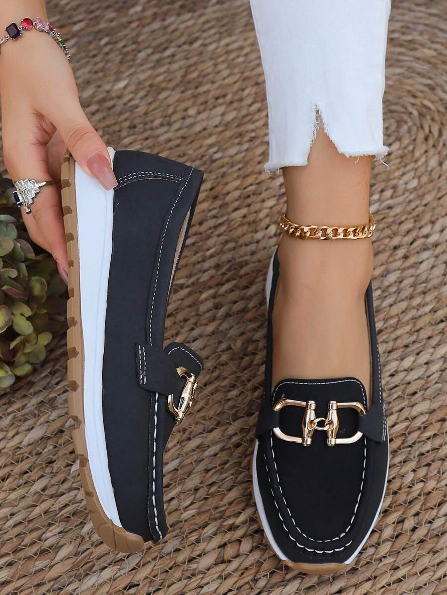 Mocassins femme souples à enfiler, bout rond et semelle plate