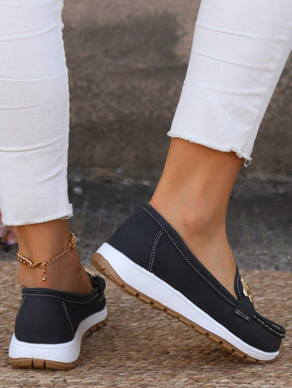 Mocassins souples vus de dessus, bout rond
