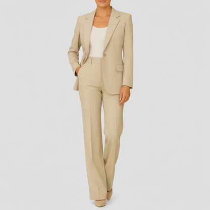 Tailleur femme pantalon droit pleine longueur