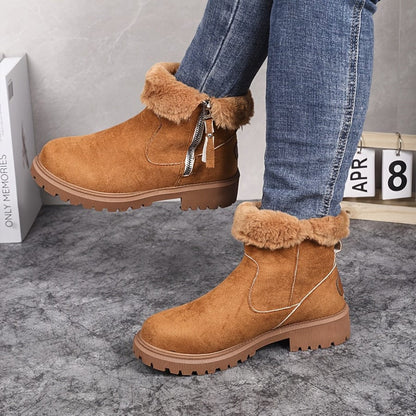 Bottines hiver à zip latéral et doublure chaude