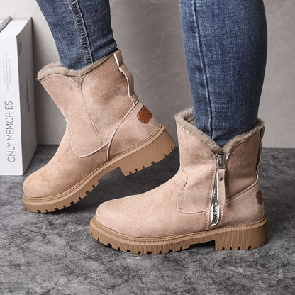 Bottines hiver à zip latéral et doublure chaude