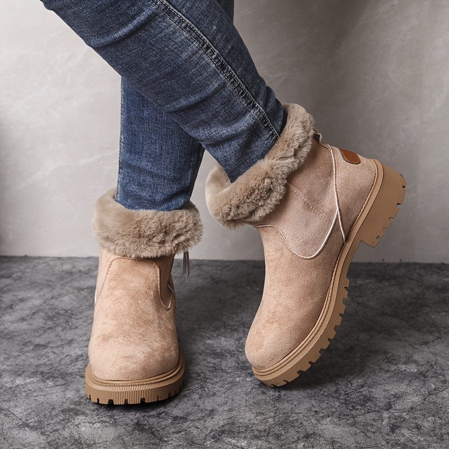 Bottines d'hiver femme doublées à semelle crantée