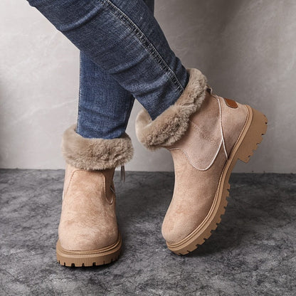 Bottines d'hiver femme doublées à semelle crantée