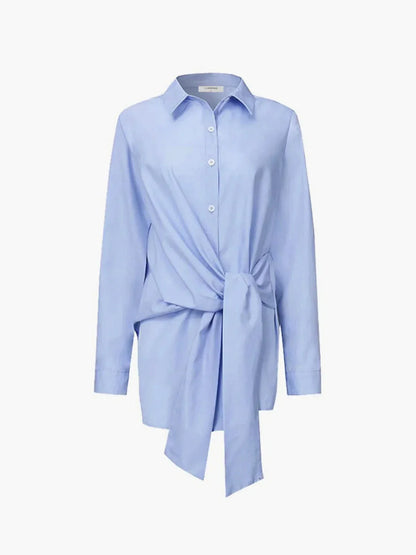 Gwenaëlle | Chemise Oversize à Ceinture Nouée