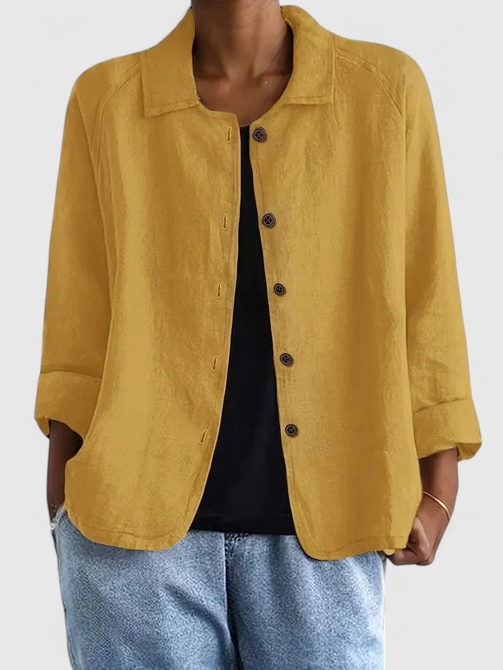 Solène | Blouse Boutonnée Manches Longues pour Quotidien