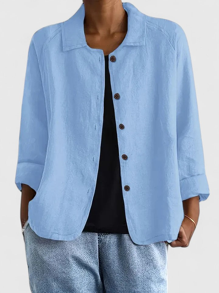 Solène | Blouse Boutonnée Manches Longues pour Quotidien