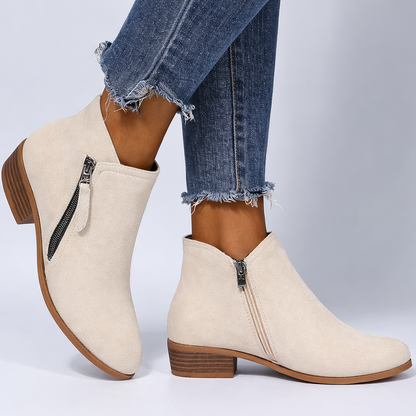 Nolwenne | Bottines Zip Latéral Petit Talon