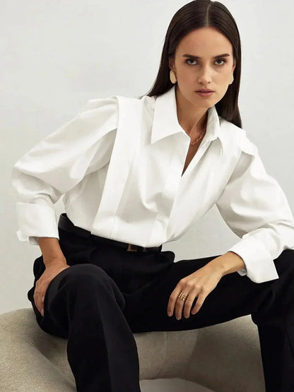 Bénédicte | Chemise Oversize Blanche Col V